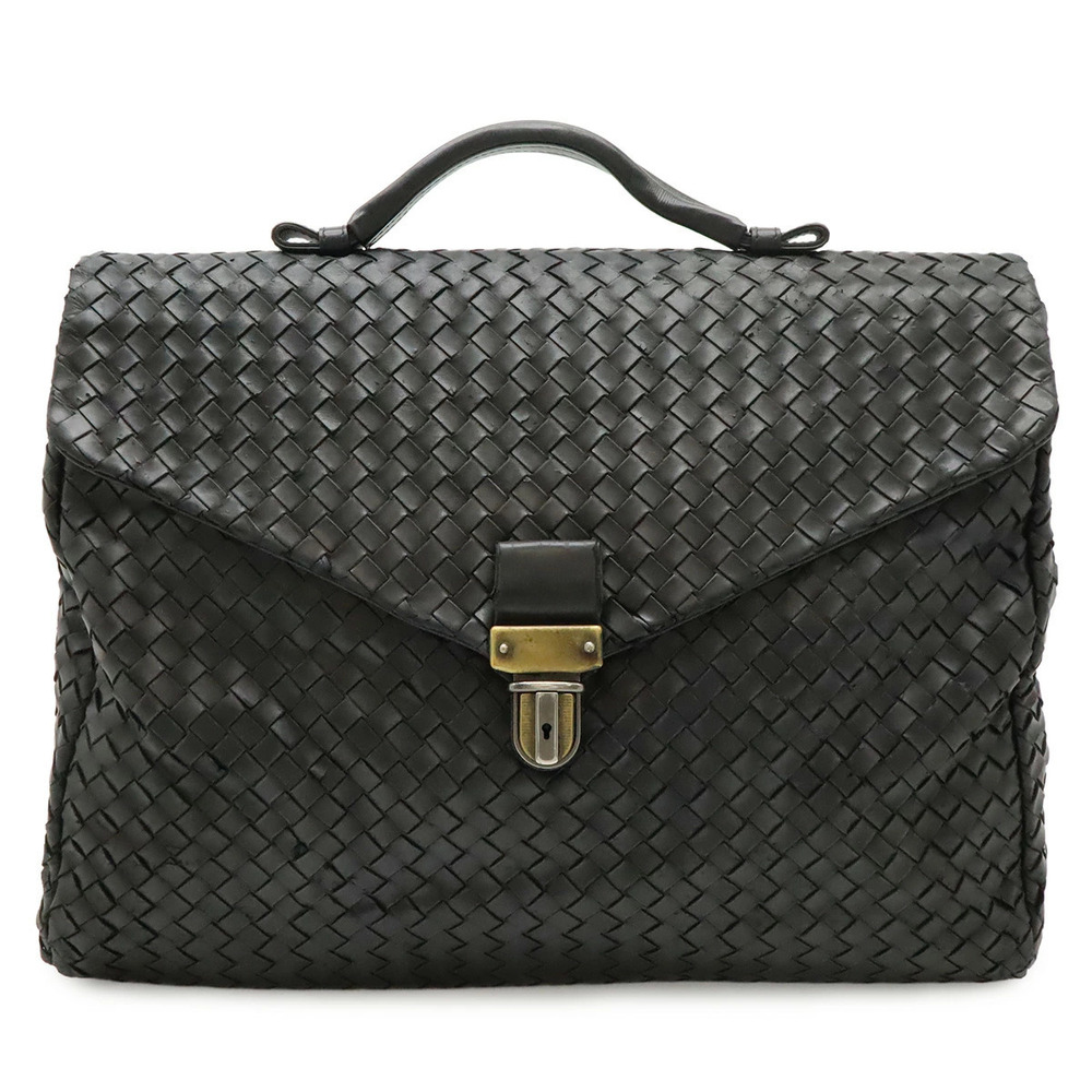 BOTTEGA VENETA Intrecciato Business Bag Briefcase Leather Black
